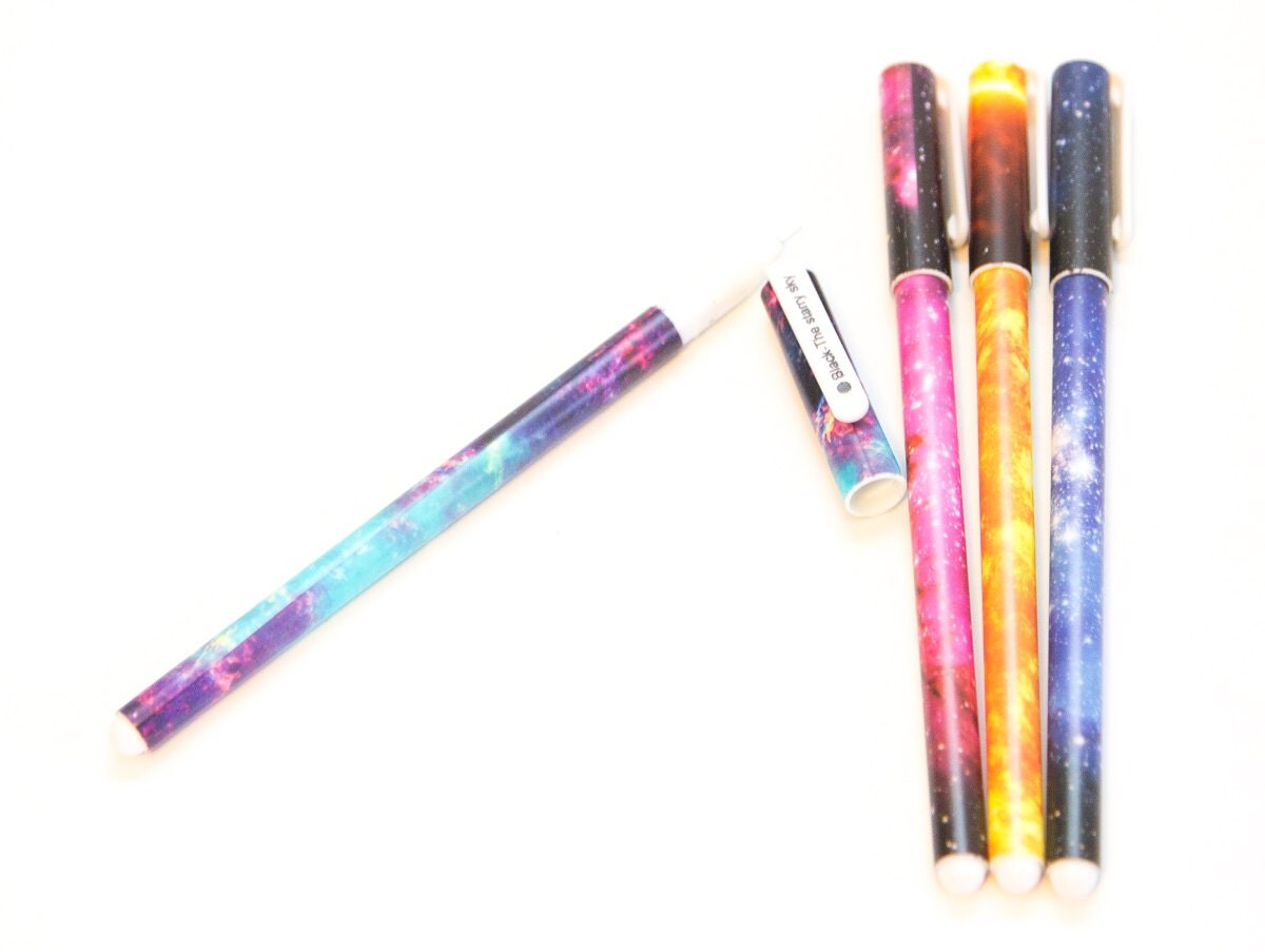 Space Galaxy Pens Fine tip (.38mm) with Black or Colored Ink from