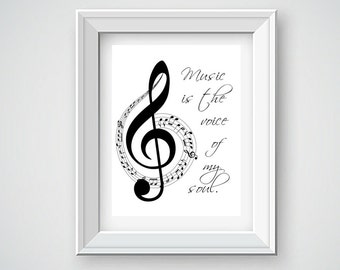 Soul of Genius Mozart Quote Music Love Quote Musical Notes