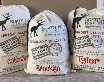 Personalized Santa Sack, Santa Bag, Santa Delivery Bag, Christmas Gift, Santa Sacks, Christmas Sacks, Santa Clause Presents Bag, Christmas