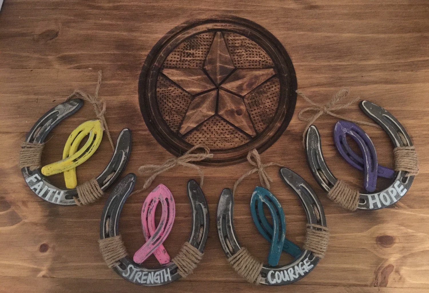 Cancer Ribbon Horseshoes
