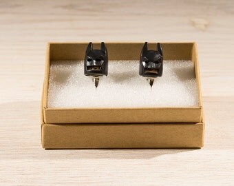 Batman Cufflinks, Superhero, Batman gift, Lego Style Cufflinks, Superhero Cufflinks, comic book gift, geek gift, gifts for him