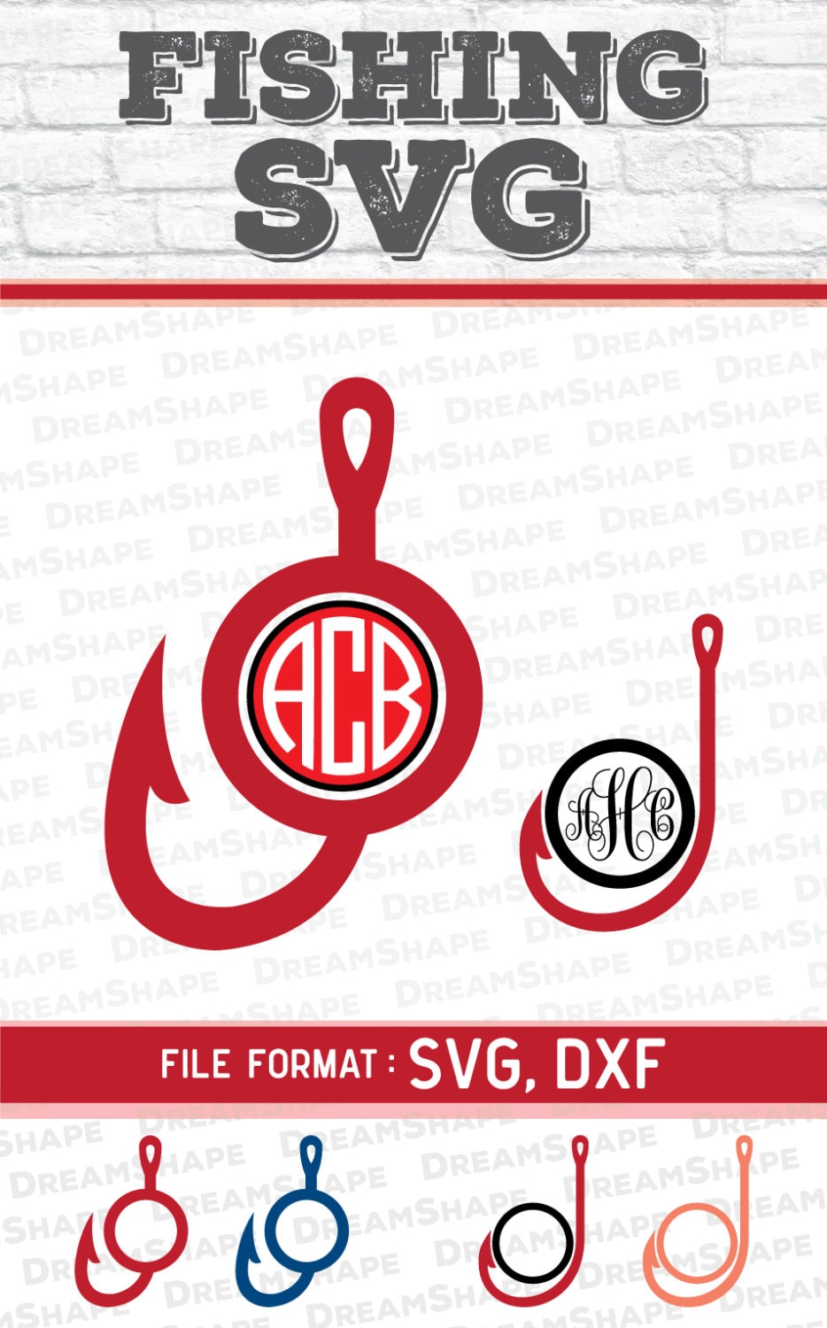 Fishing SVG Files Logo Fishing Monogram SVG Files Hobbies