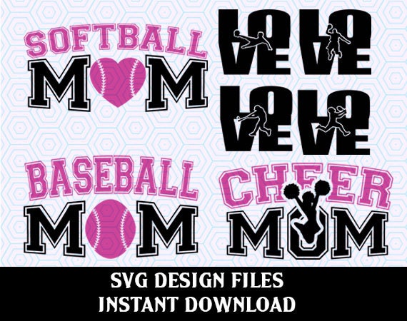 Download Sportsl Mom SVG Decal Bundle for Mugs T Shirts Cars SVG