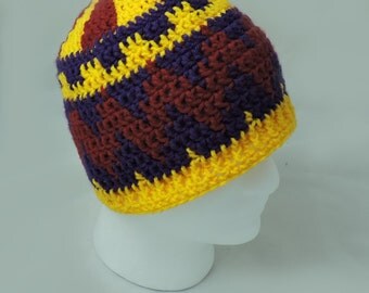 Aztec Zigzag Crochet Skullcap