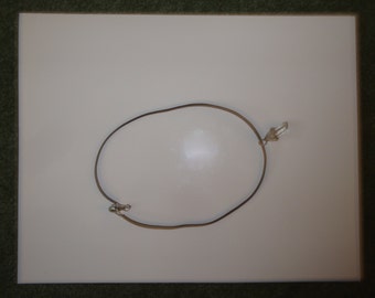 Men's Cord Necklace with Natural, Wire-wrapped Quartz Crystal