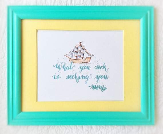 Inspirational Art Rumi Inspirational Quote by PaintThatUglyThing