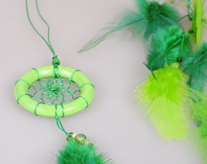 Green hair clips pendants handmade exclusive Dreamcatcher hair clips pendants Green DreamCatcher Dreamcatchers Christmas green hair clips