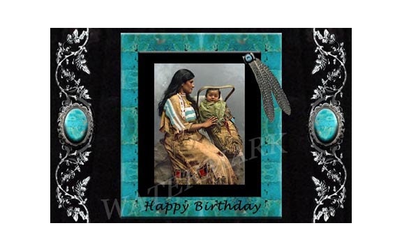 Native American Indian Birthday Greeting Card Printable