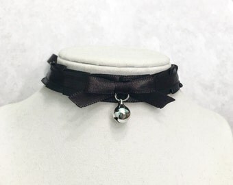 Simple All Black Choker- Kittenplay BDSM- Goth Petplay Kitten Day Collar- Pet/Kitten Gear-Collar Choker- DDLG Submissive