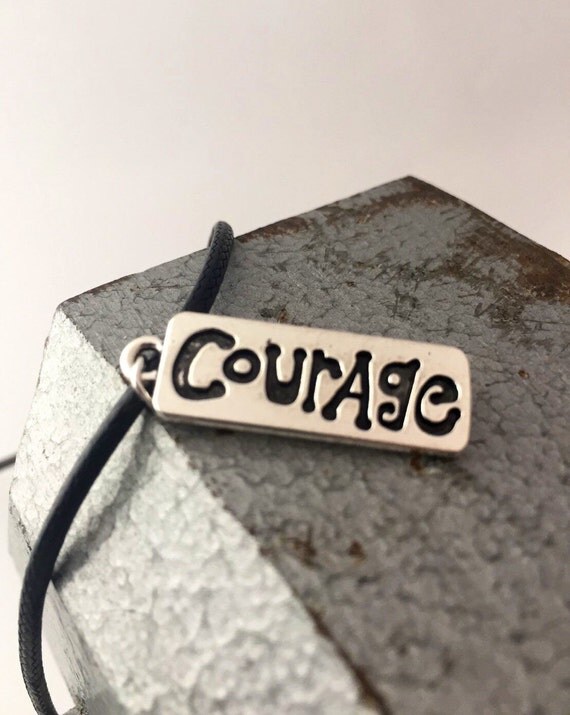 COURAGE Necklace Courage Charm Jewelry Motivational