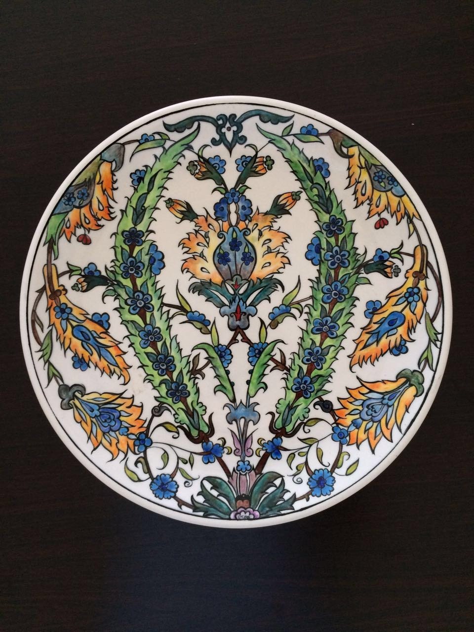 Hand painted tile// decorative plate //33 cm 950 by Ottoistanbull