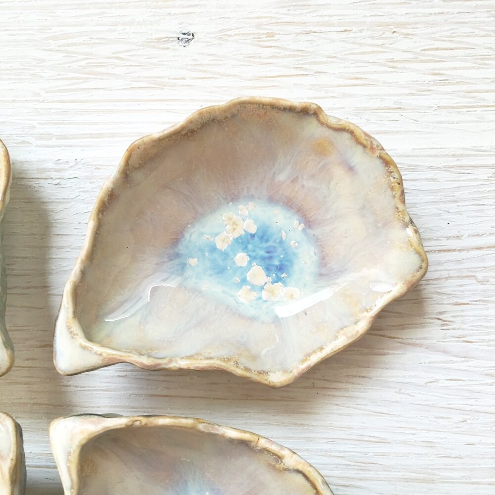 Oyster Shell Jewelry Dish Handmade Ceramic Ring Holder