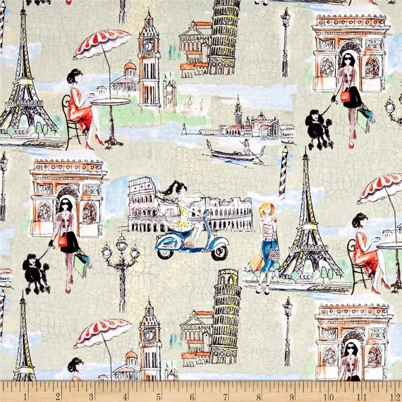 Bridget's Travel Multi-Color Fabric by the yard Springs