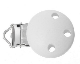 Pacifier wood clip - white