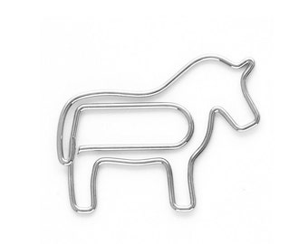 5 Horse Paper clips metal bookmarks
