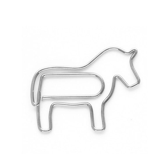 5 Horse Paper clips metal bookmarks