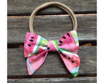 Hair bow-Headband-baby headband-small bows-sailor bow-baby bows-nylon headbands-one size fits-baby shower gift-newborn headband-tiny bows