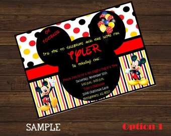Mickey Mouse Birthday Invitation, Oh Toodles, Printable Invitation