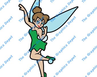 Tinkerbell - Fairy - Instant Download - Peter Pan - DXF, PDF, SVG files - Digital Cut Files - Digital Clipart - Cricut - Silhouette