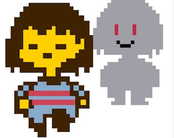 Undertale Frisk and Chara Shadow DIGITAL Cross Stitch Pattern