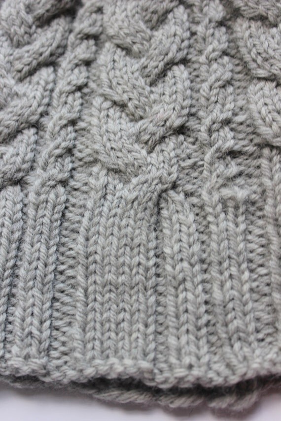 Knitting Pattern for Womens Cable Knit Hat, Knitting Patterns, Womens Pom Pom...