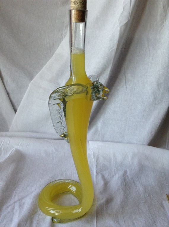 Hand Made Glass Bottle In the Shape of COBRA SNAKE