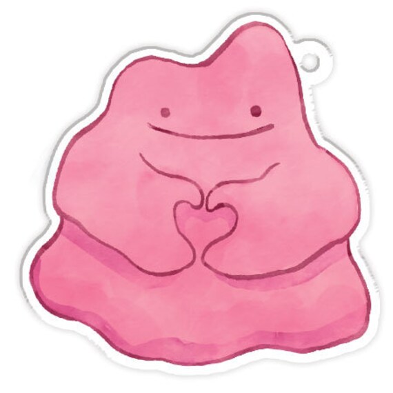 Items similar to Ditto heart charm valentine, cute kawaii pokemon charm ...