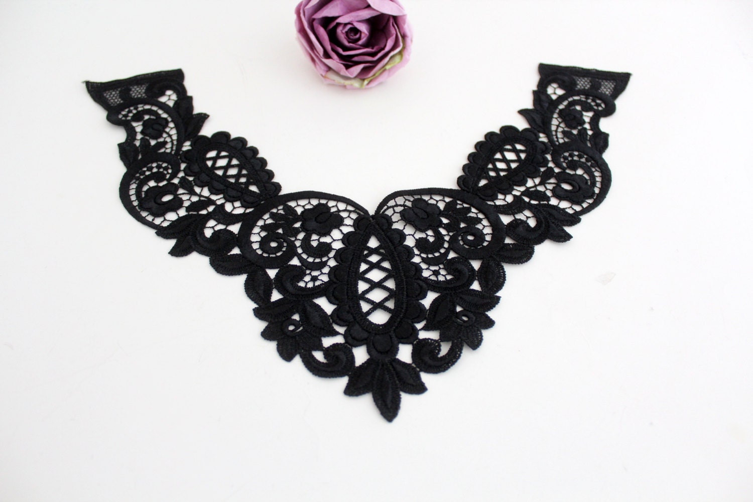 Swiss embroidery Black Lace Appliques