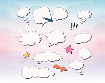 Text bubble SVG - Comic Clipart - Tex box SVG - Comic style vector - Text box Svg Dxf Pdf Eps - Speech Bubbles svg - Speech Bubbles Clipart