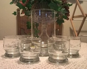 Vintage Princess House Pitcher & Glass Set