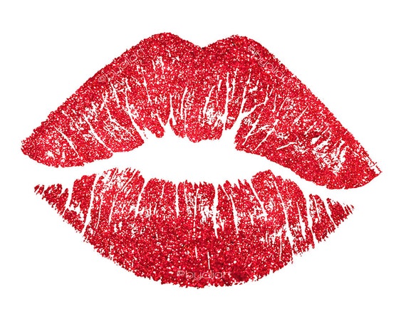 Glitter lips printable.Red glitter lips. Fashion by Byoliart