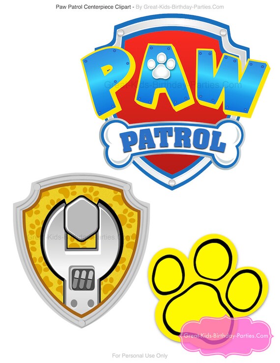 PAW PATROL CENTERPIECE Number 5 Rubble. Paw Patrol Printable