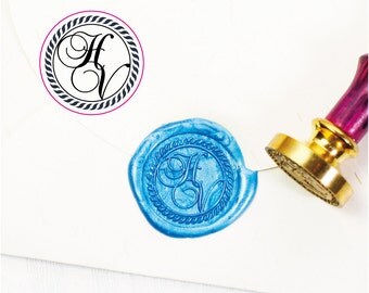 Custom wax seal stamp, initial stamp, monogram seal stamp