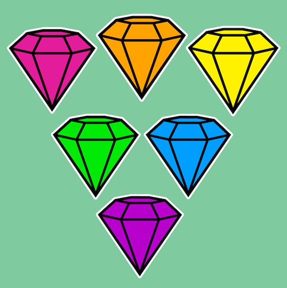 Colorful Diamond Vinyl Sticker Decal Gem Gemstone Stickers