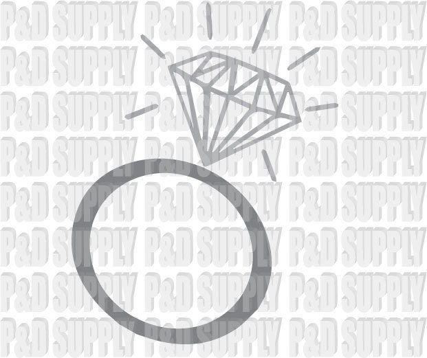 Diamond Ring SVG DXF Digital Cut file for Cricut by PAndDSupply