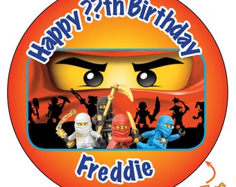 Personalised Ninjago eyes Kids Party Bags Happy Birthday Stickers - Pin Badge - Fridge Magnet - Bottle Opener - Handbag Mirror - 630