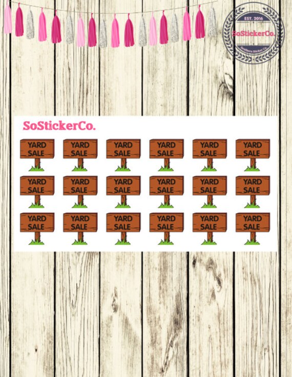 Yard Sale Stickers Garage Sale Neighborhood Yard Sale Yard