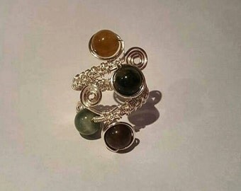 Swirl and Spiral Beaded Ring