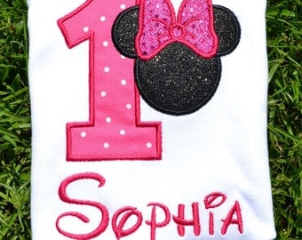Minnie Mouse 1st First 2nd Second Birthday Shirt // Minnie Mouse Shirt // Monogrammed Birthday Shirt // Minnie Mouse Shirt for girls //