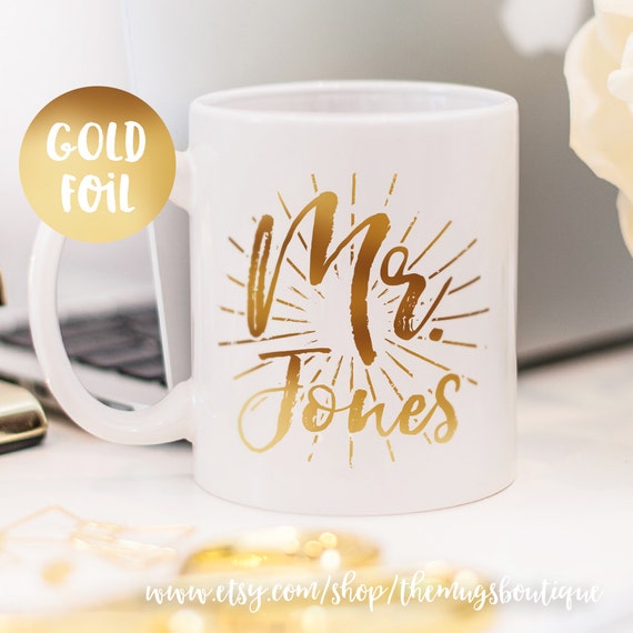 Mr mug gold foil mug customized gift for him