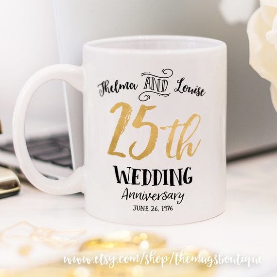 25th Wedding Anniversary Mug Customized Wedding Mug 5474