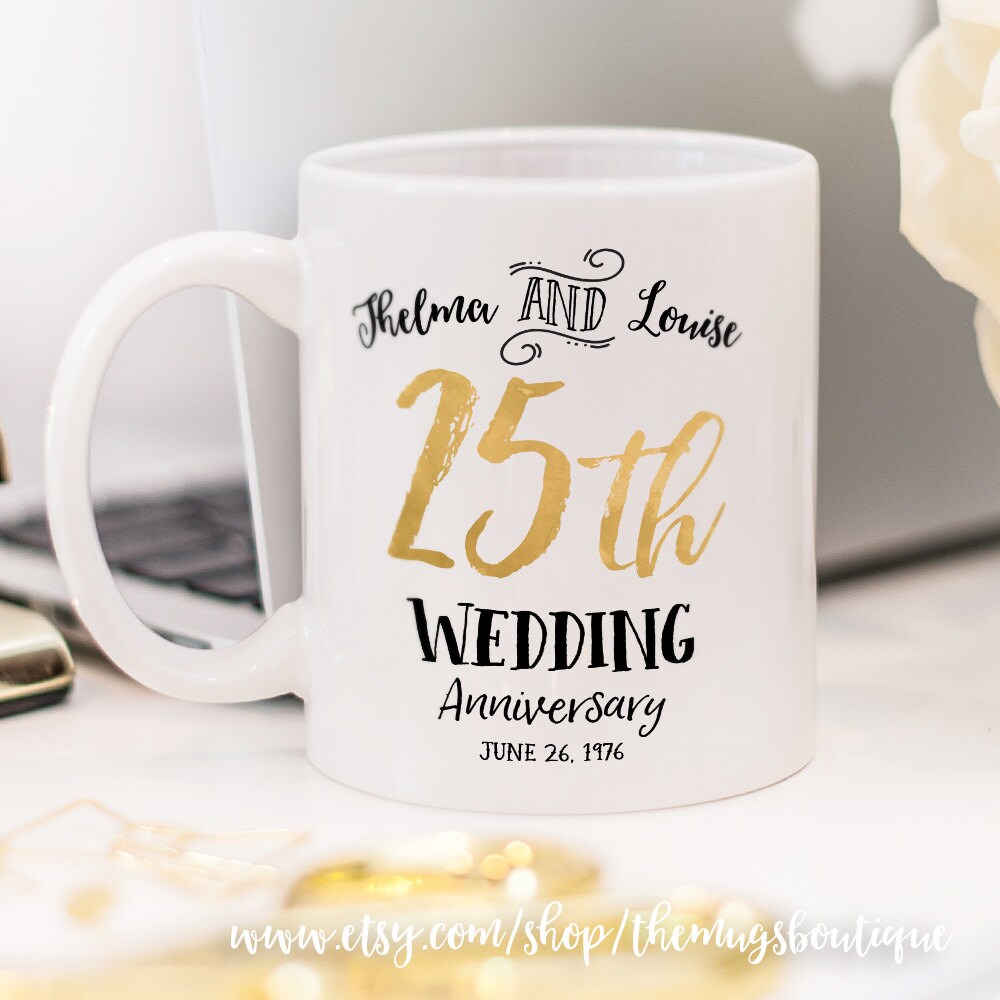 25th Wedding Anniversary mug customized wedding mug
