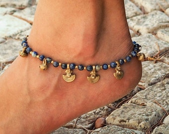 Lapis Lazuli Anklet // Customized Anklet // Ankle Bracelet // Handmade Anklet // Women Anklet // Made To Order Anklet // Hippie Anklet