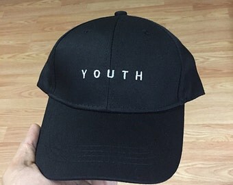 Unisex Vintage YOUTH Baseball Cap Low Profile Dad Hats Baseball Hat Embroidery Black