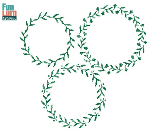 Download Circle Monogram frame leaves wreath Leaf Wreath SVG Cutting