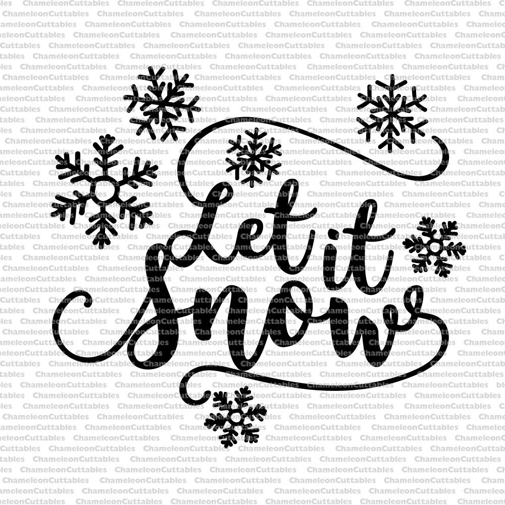 Let it snow svg Christmas winter vector decal cut file