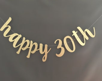 30th Birthday Decorations, Happy Birthday Banner, Glitter Banners, Birthday Banners, Party Banners, Dirty 30, Dirty Thirty