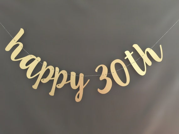 30th Birthday Banner Happy Birthday Banner Glitter by UrEnvitedToo