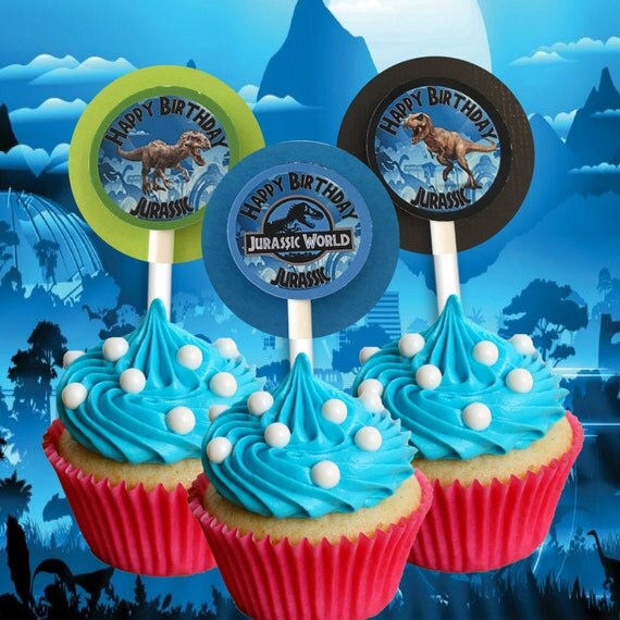Jurassic World Cupcake Toppers Set Digital Etsy Festa 071