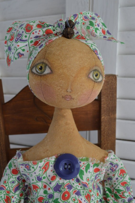 Primitive Folk Art Doll Pattern - ePattern - Cheese Creek Studio Original Design